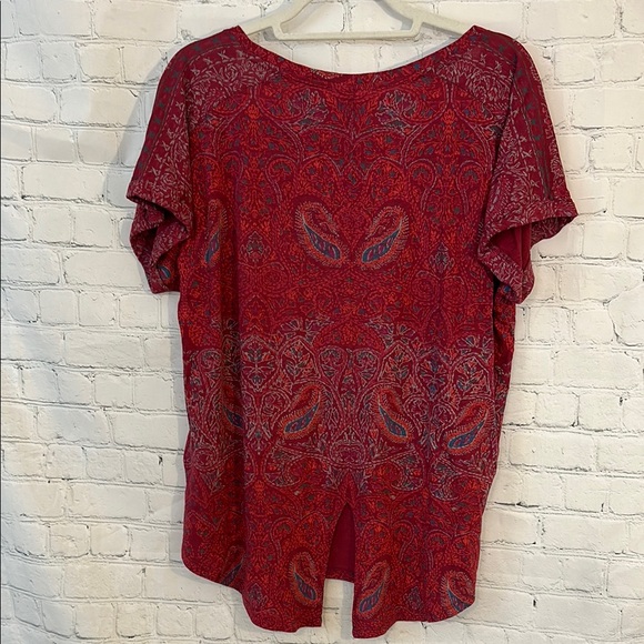 Lucky Brand Red Short Sleeve Blouse - Picture 5 of 7